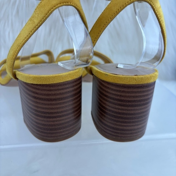 MIX NO.6 SUEDE HEELS SANDALS SIZE 8.5 WOMAN YELLOW COLOR - Picture 6 of 8